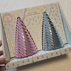 New Peppermint & Pine Set of Two Holiday Metallic Sippers Damaged Packaging
